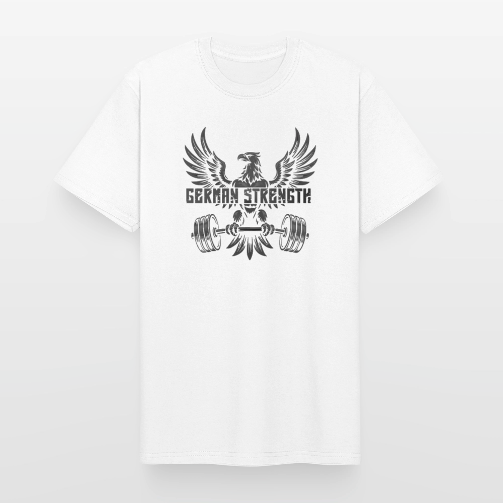 T-Shirt – „German Strength“ Frontprint Edition (Großer Druck) - Weiß